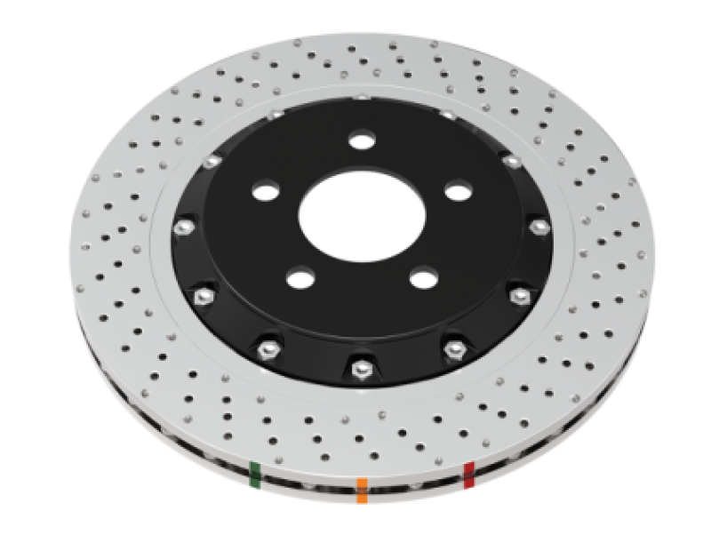 DBA 2022+ Volkswagen Golf R Mk8 5000 Series Cross Drilled & Dimpled 2 Piece Front Brake Rotor - DTX Performance