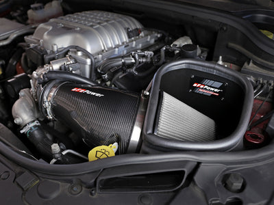 aFe Track Series Carbon Fiber Pro Dry S AIS - 19-20 Jeep Grand Cherokee Trackhawk 6.2L in engine performance upgrade