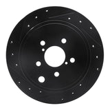 R1 10-25 Scion FR-S Rear Left Drilled & Slotted Black Brake Rotor