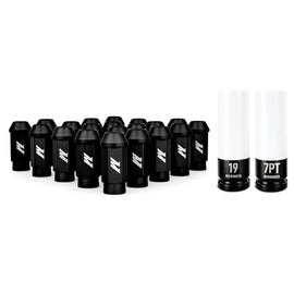 Mishimoto Aluminum Locking Lug Nuts M12x1.5 20pc Set Black for performance car parts at DTX Performance