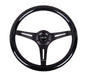 NRG Classic Wood Grain Steering Wheel (350mm) Black Sparkled Grip w/Black 3-Spoke Center, high performance auto parts, DTX Performance