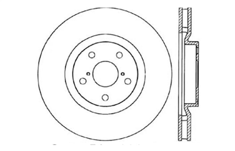 StopTech 93-98 Toyota Supra Turbo Drilled Right Front Rotor - DTX Performance brake upgrade for enhanced car tuning and performance.