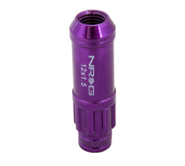 NRG 700 Series M12 X 1.5 Steel Lug Nut w/Dust Cap Cover Set 21 Pc w/Locks & Lock Socket - Purple, performance car parts