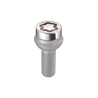 McGard Wheel Lock Bolt Set - 4pk. (Radius Seat) M14X1.5 / 17mm Hex / 27.0mm Shank Length - Chrome for performance cars