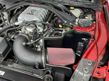 Load image into Gallery viewer, JLT 20-23 Ford Mustang GT500 Big Air Intake Kit w/Red Oil Air Filter under hood in high performance auto parts setup for performance upgrades