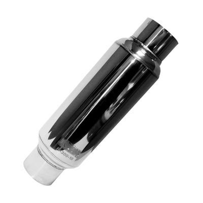 Kooks Universal 3in Round Muffler 10in Long. Pol SS for high performance exhaust systems by DTX Performance, veteran owned shop.
