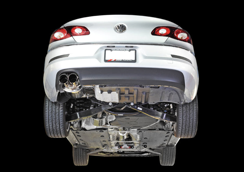 AWE Tuning VW CC 2.0T Touring Edition Performance Exhaust - Diamond Black Tips - DTX Performance