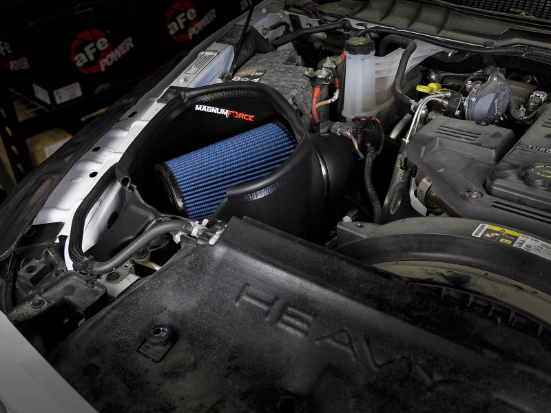 aFe 13-18 Dodge L6 6.7L Diesel Trucks MagnumFORCE Stage-2 Intake Pro 5R Filter installed in engine for performance upgrades