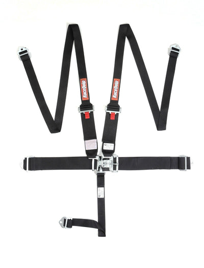 RaceQuip Black L & L 5pt HNR Seat Belt for performance car parts, DTX Performance, high performance auto parts, veteran owned shop.