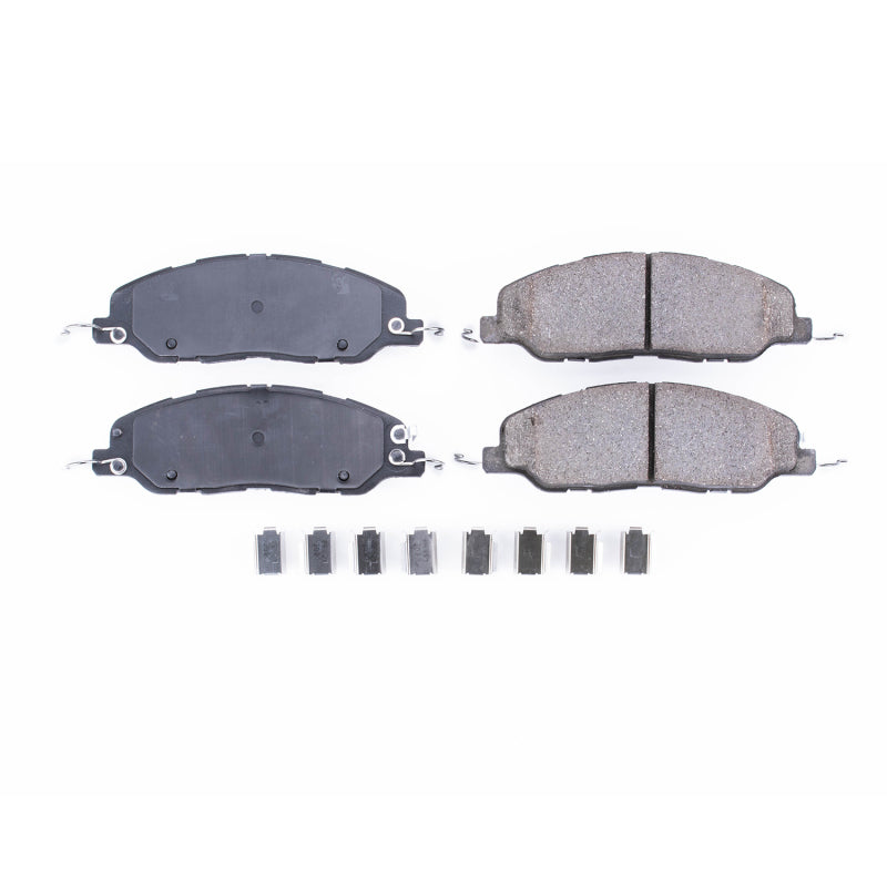 Power Stop 11-14 Ford Mustang Front Z17 Evolution Ceramic Brake Pads w/Hardware - DTX Performance