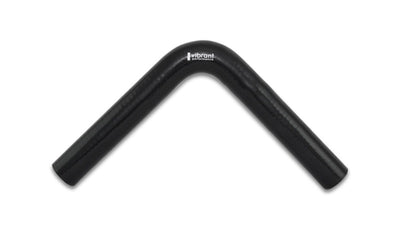 Vibrant 4 Ply Reinforced Silicone Elbow Connector - 1in ID x 8in Leg 90 Deg Elbow (BLACK), ideal for performance cars, available at DTX Performance.