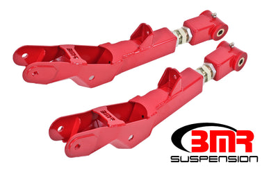 BMR 10-15 5th Gen Camaro Lower Control Arms Rear On-Car Adj. (Polyurethane) - Red from DTX Performance, racing suspension part.