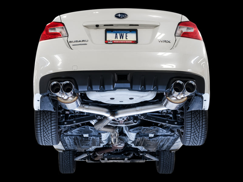 AWE Tuning 2015+ Subaru WRX VA Sedan Touring Edition Exhaust - Chrome Silver Tips (102mm) - DTX Performance