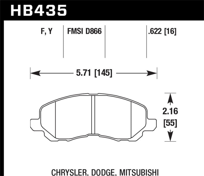 Hawk 00-05 Eclipse GT HPS Street Front Brake Pads - DTX Performance