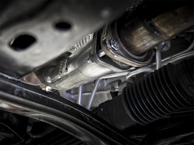 aFe Twisted Steel 2in Stainless Steel Loop Delete Down-Pipe 2018+ Jeep Wrangler (JL) V6 3.6L underbody