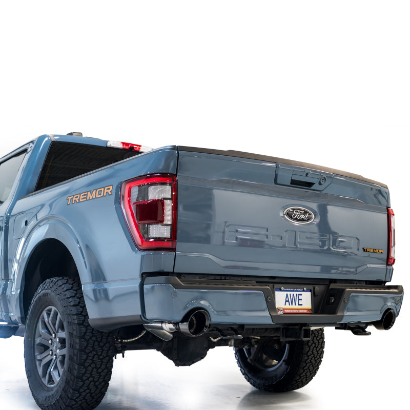 AWE Tuning 2021+ Ford F-150 Tremor (w/ Bumper Cutouts) 0FG Non-Resonated Catback -Diamond Black Tips - DTX Performance