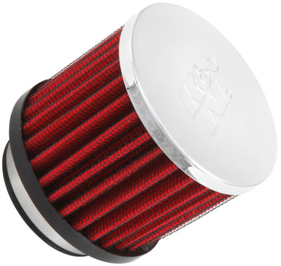 K&N 1.75in Flange ID x 3in OD x 2.5in H Chrome Finish Rubber Base Crankcase Vent Filter performance car parts