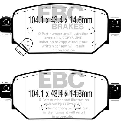 EBC 2017+ Mazda 3 2.0L Yellowstuff Rear Brake Pads - high performance car parts, brake upgrades, DTX Performance