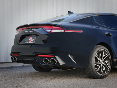 aFe 22-23 Kia Stinger L4-2.5L Turbo Gemini XV 3in to Dual 2-1/2in Cat-Back Exhaust System w/ Cut-Out installed