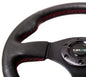 NRG Reinforced Steering Wheel (320mm) Leather w/Red Stitch for performance car parts by veteran owned performance shop DTX Performance