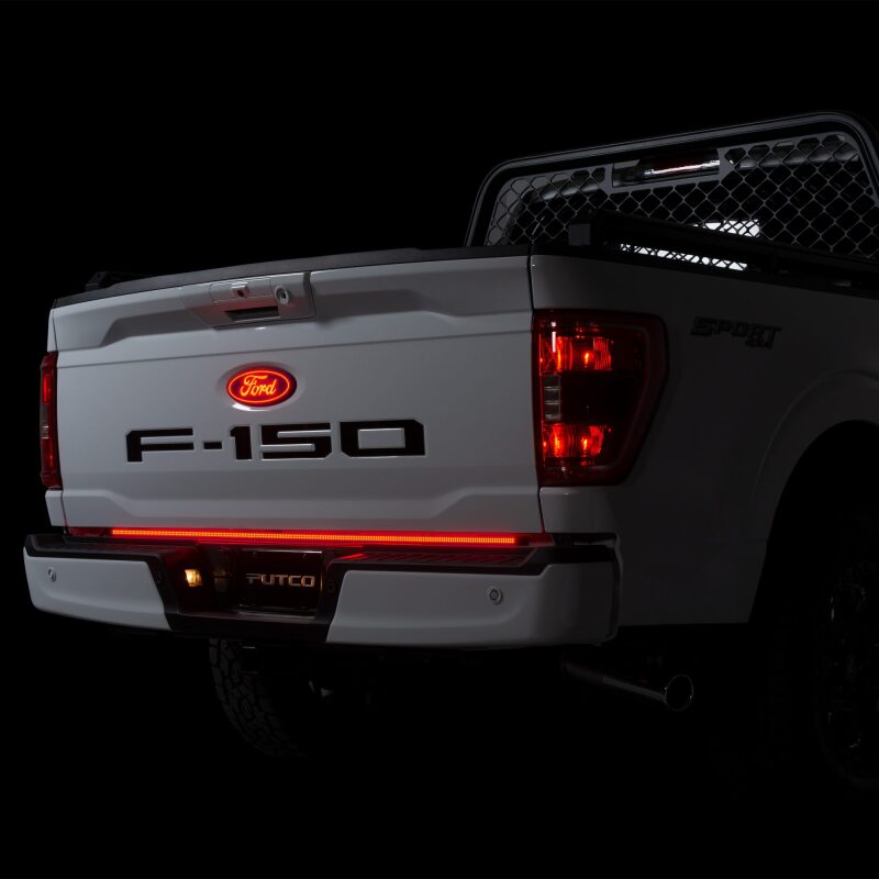 Putco 2021+ Ford F150 w/Factory LED Taillamps & OBS 60in Freedom Blade LED Tailgate Light Bar, performance upgrades for Ford trucks