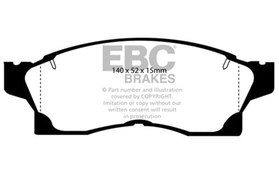 EBC 91-92 Toyota MR2 2.0 Turbo Yellowstuff Front Brake Pads - High Performance Car Parts - DTX Performance