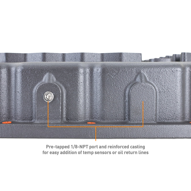 Mishimoto 2007.5 + Ram 6.7L Cummins 68RFE Transmission Pan - Cast - GR with pre-tapped port, DTX Performance upgrade