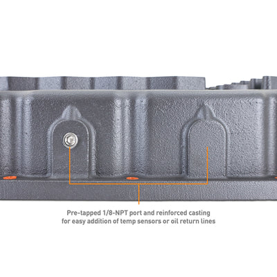Mishimoto 2007.5 + Ram 6.7L Cummins 68RFE Transmission Pan - Cast - GR with pre-tapped port, DTX Performance upgrade