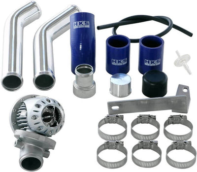 HKS 08+ Evo 10 SSQV4 BOV Kit Includes 2 Polished Aluminum Pipes, performance car parts from DTX Performance