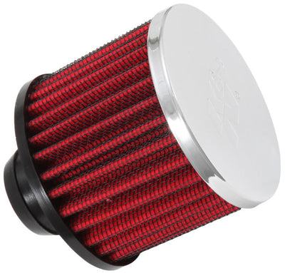 K&N Rubber Base Chrome Top Push-In Crankcase Vent Filter 3in OD x 2-1/2in H for performance tuning - DTX Performance