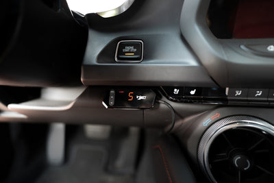 Injen 16-20 Chevy Camaro SS 6.2L / 11-20 Dodge Charger 5.7L/6.4L X-Pedal Pro Black Edition Throttle installed in car.