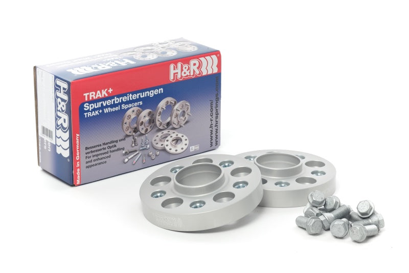 H&R Trak+ 40mm DRA Wheel Spacers - Bolt Pattern 5/112 Center Bore 66.5 Stud Thread 14x1.5 - Black - DTX Performance