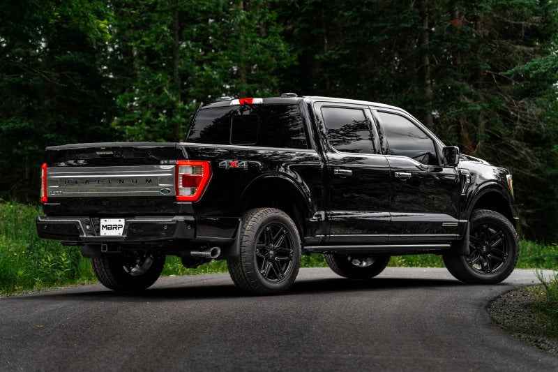 MBRP 2021+ Ford F-150 Powerboost Hybrid 3in Single Side Exit - T304 exhaust system on a truck by DTX Performance