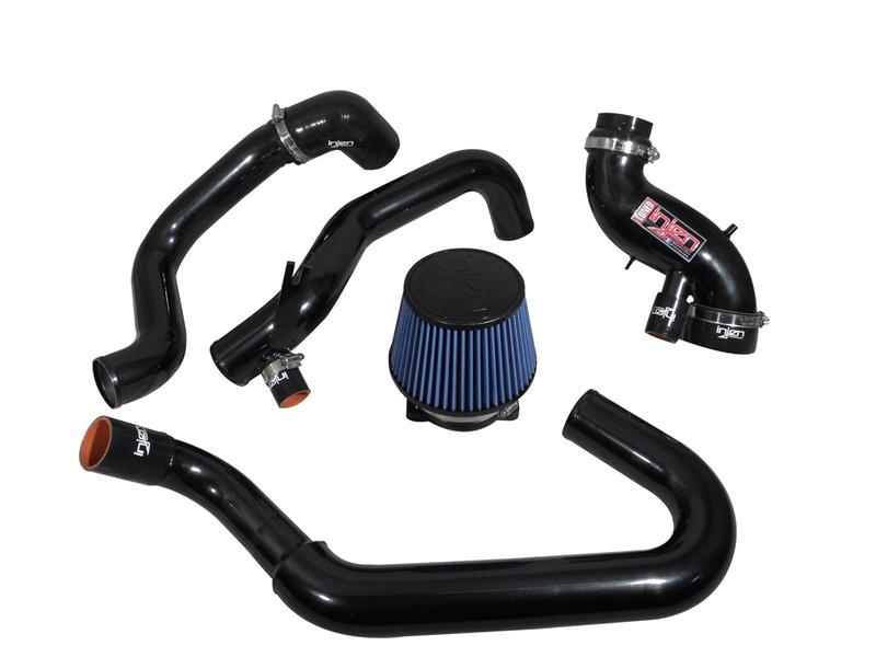 Injen 03-06 Evo 8/9/MR Cast Aluminum Intake System w/ Full Intercooler Piping Black Short Ram Intake - DTX Performance