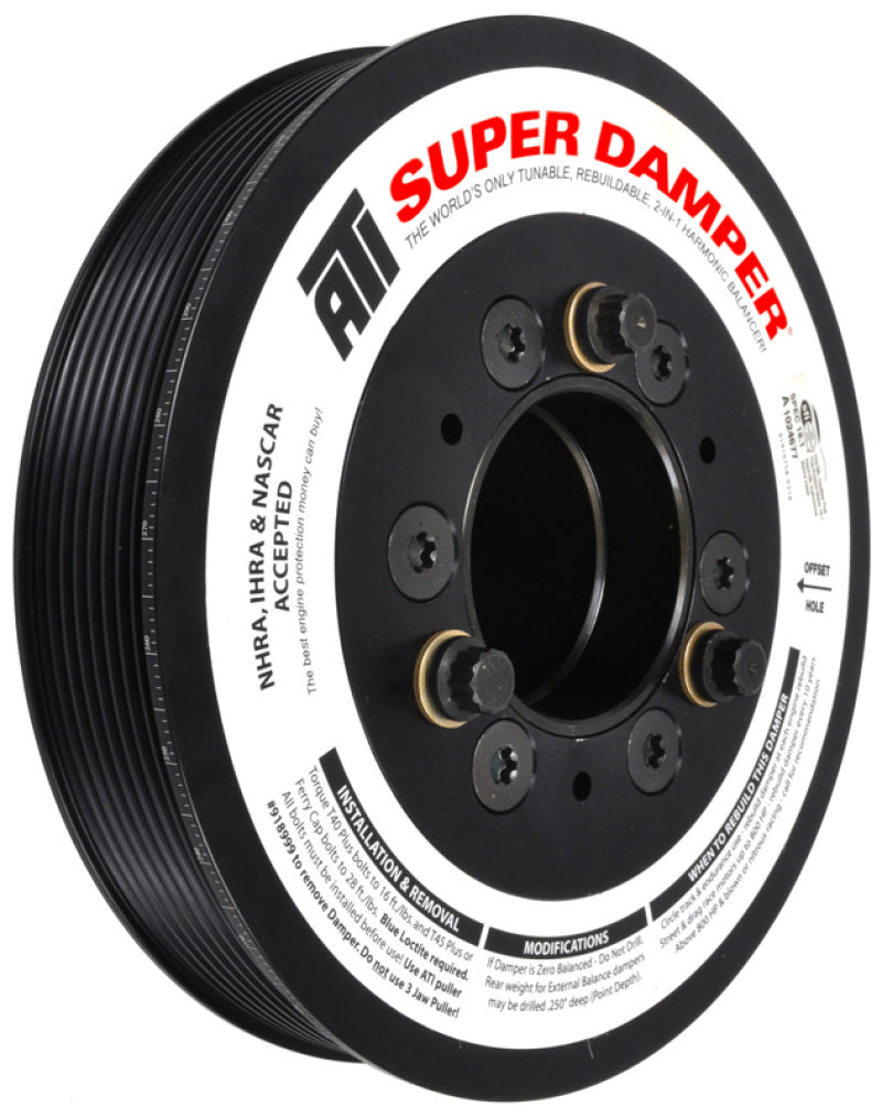 ATI Damper - 7.48in - Alum - 8 Grv - Dodge - 2009+ - 5.7L / 6.4L Hemi Truck - 3 Ring for performance upgrades