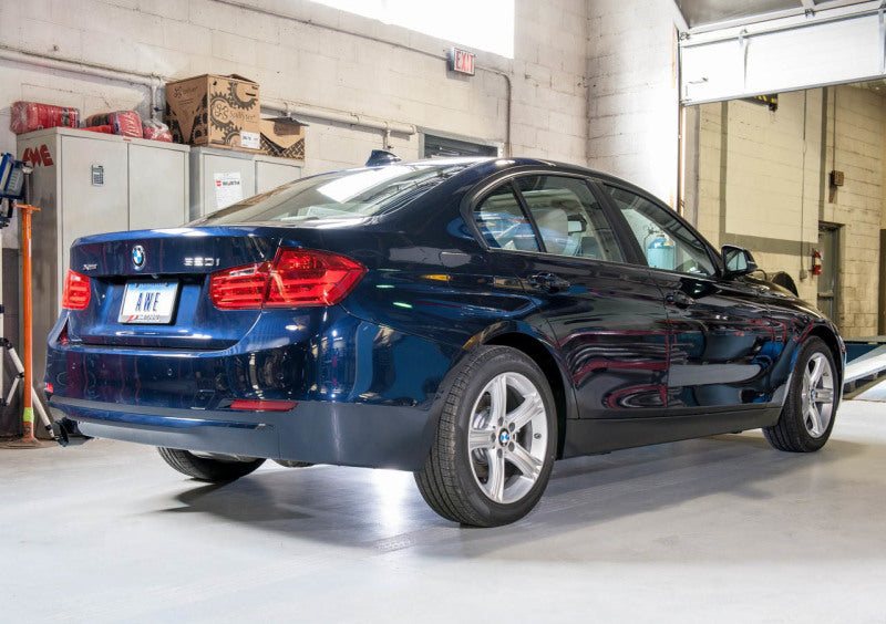 AWE Tuning 13-18 BMW 320i (F30) Touring Edition Exhaust w/ Perfomance Mid Pipe - Diamond Black Tips - DTX Performance