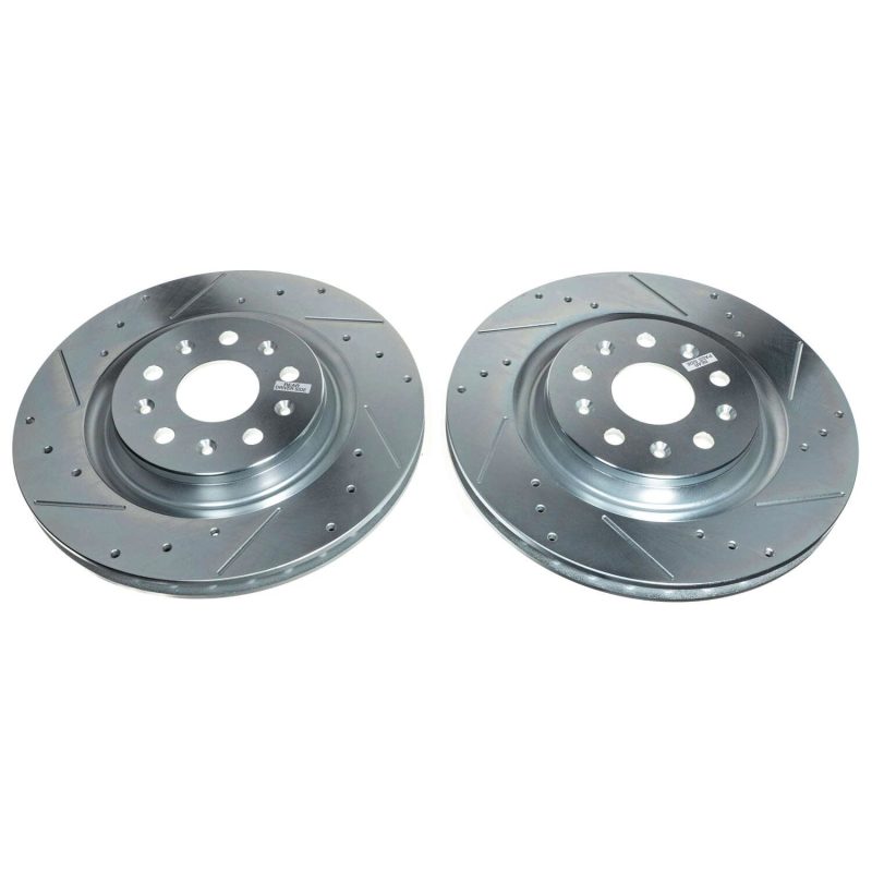 Power Stop 20-21 Chevrolet Corvette Rear Evolution Drilled & Slotted Rotor - Pair - DTX Performance