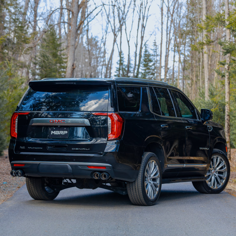 MBRP 2021+ Chevy Tahoe / GMC Yukon T304 SS 3in Cat-Back Dual Split Exhaust w/ Quad Carbon Fiber Tips - DTX Performance