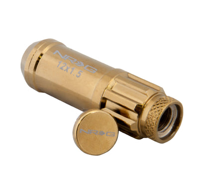 NRG 700 Series M12 X 1.5 Steel Lug Nut w/Dust Cap Cover Set 21 Pc w/Locks & Socket - Chrome Gold, top choice performance car parts