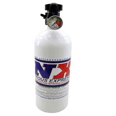 Nitrous Express 15lb Bottle w/Lightning 500 Valve (6.89 Dia x 26.69 Tall) w/Gauge - DTX Performance