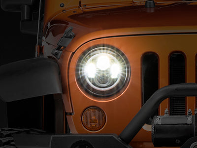 Raxiom 97-18 Jeep Wrangler TJ/JK Axial Halo Headlights w/ DRL Amber Signals- Blk Hsng (Clear Lens) performance car parts