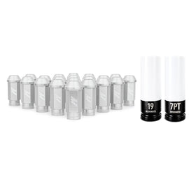 Mishimoto Aluminum Locking Lug Nuts M12x1.5 20pc Set Silver for performance car upgrades, DTX Performance.