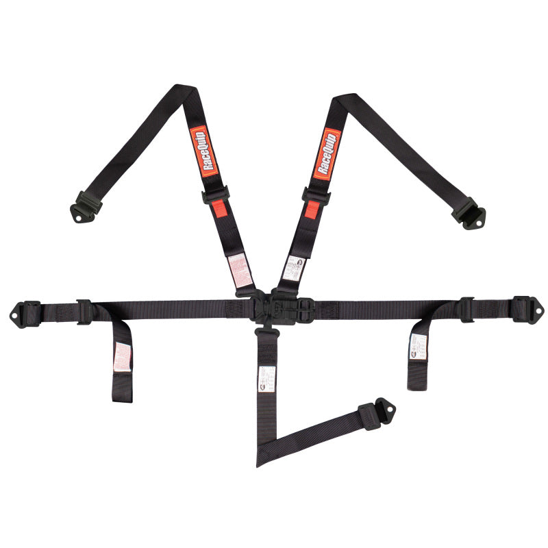 RaceQuip Black JR. L & L 5pt Harness