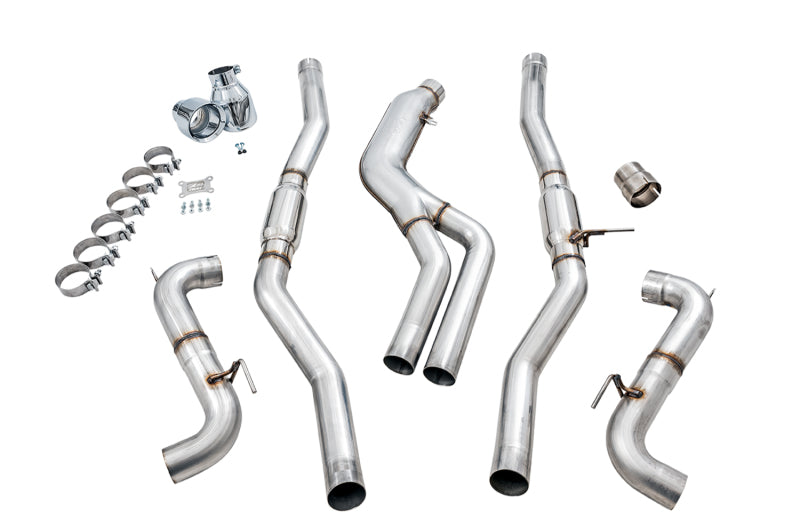 AWE Tuning 2020 Toyota Supra A90 Track Edition Exhaust - 5in Chrome Silver Tips - DTX Performance