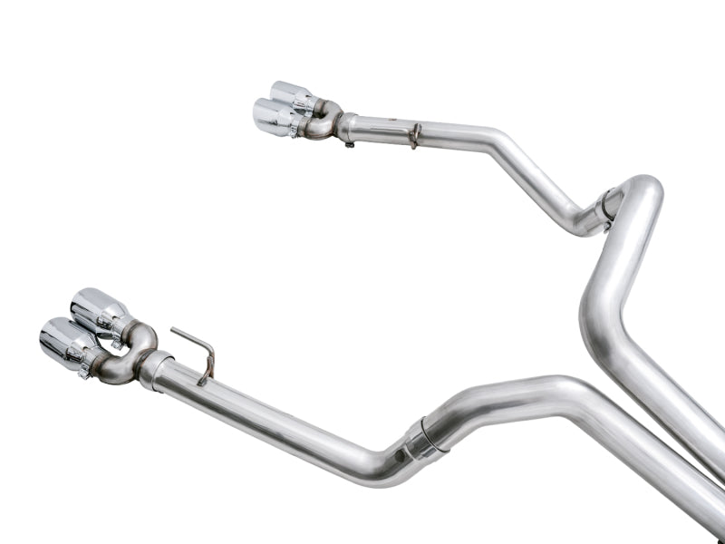 AWE Tuning 4th Gen GM 1500 6.2L 0FG Catback Split Rear Exit (w/ Bumper Cutouts) - Quad Chrome Tips - DTX Performance