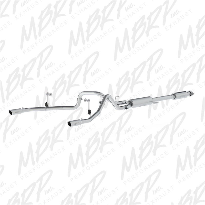 MBRP 2015 Ford F-150 5.0L 3in Cat Back Dual Split Rear Exit T409 Exhaust System - high performance auto parts