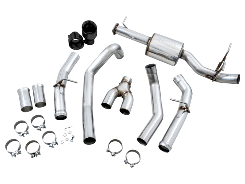 AWE Tuning 19-21 RAM 1500 5.7L (w/Cutouts) 0FG Dual Rear Exit Cat-Back Exhaust - Diamond Black Tips - DTX Performance