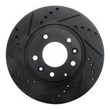 R1 06-15 Mazda MX-5 Miata Front Left Drilled & Slotted Black Brake Rotor