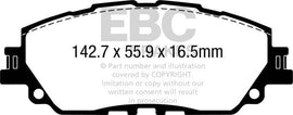 EBC 2019+ Lexus ES300H 2.5L Hybrid Yellowstuff Front Brake Pads
