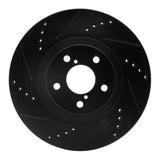 R1 04-25 Scion FR-S Front Left Drilled & Slotted Black Brake Rotor